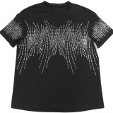 Short Sleeve Hot Drill Loose Two Piece Shorts Set CYA-901822