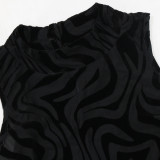 Sexy Sleeveless Print Tops Pencil Pants Suit CYA-901814