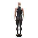 Mesh Hot Drill See Through Nightclub Jumpsuit CYA-901707