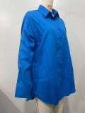 Solid Color Long Sleeve Loose Shirt Dress OLYF-6176