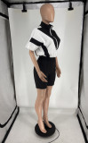 Short Sleeve Contrast Color Sport Shorts Suit FOSF-8806