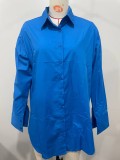 Solid Color Long Sleeve Loose Shirt Dress OLYF-6176
