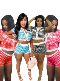 Short Sleeve Print Tight Shorts Suit SFY-2802