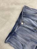 Loose Casual Pockets Denim Fifth Pants LSD-2413