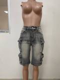 Casual Washed Pockets Fifth Jeans LSD-2405
