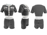 Short Sleeve Print Tight Shorts Suit SFY-2802
