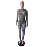Sleeveless Backless Print Tie Up Jumpsuit MEM-88640