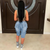 Casual Washed Pockets Fifth Jeans LSD-2405