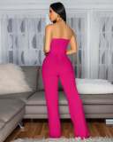 Sleeveless Big Button Sleeveless Sport Jumpsuit OSM-4477
