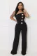 Sleeveless Big Button Sleeveless Sport Jumpsuit OSM-4477