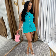 Solid Color Sleeveless Skirts 2 Piece Set SFY-2804