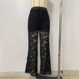 Casual Patchwork Lace Straight Pants LSD-2414