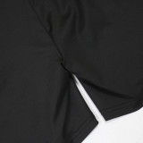 Hot Drill O Neck Casual Short Suit CYA-901823
