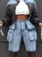 Loose Casual Pockets Denim Fifth Pants LSD-2413