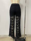 Casual Patchwork Lace Straight Pants LSD-2414