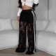 Casual Patchwork Lace Straight Pants LSD-2414