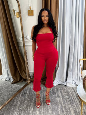 Solid Color Halterneck Sexy Two Piece Pants Set SFY-2801