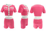 Short Sleeve Print Tight Shorts Suit SFY-2802