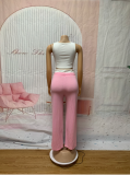 Sport Vest Drawstring Wide Leg Pants Suit SFY-693