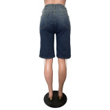 Vintage Drawstring Washed Denim Shorts BGN-360