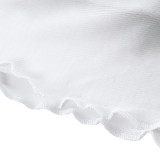 Solid Color Double Layer Mesh Half Body Skirt MZ-2900