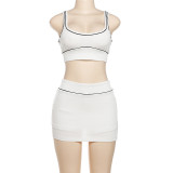 Sexy Sleeveless Tank Tops Sport Skirts Suit XEF-K24S64305