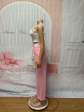 Sport Vest Drawstring Wide Leg Pants Suit SFY-693
