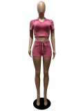 Fashion Casual Short Sleeve Shorts Suit CM-9523