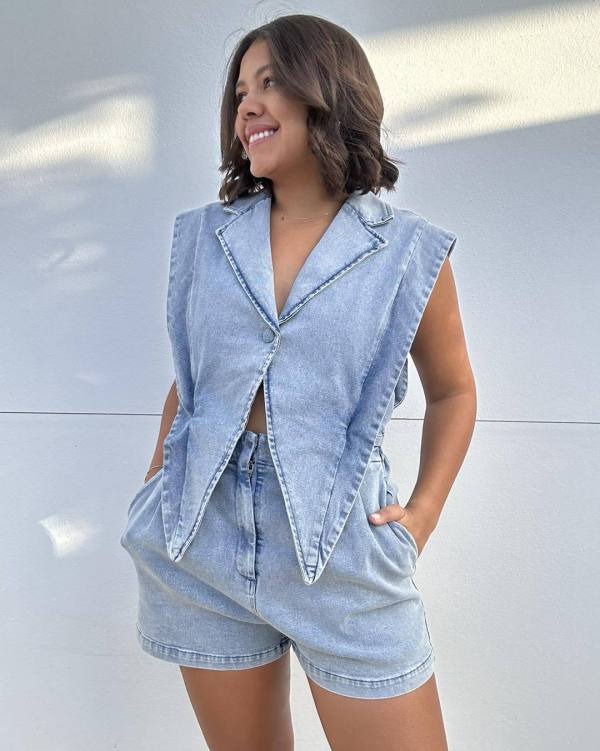Fashion Sleeveless Denim Romper YRST-T076
