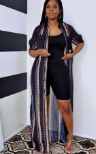 Mesh See Through Sunscreen Short Sleeve Shirt Dress OY-L6502