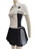 Letter Print Lace Two Piece Skirts Set YS-2502