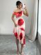 Print Irregular Sleeveless Midi Dress GRNH-2584