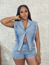 Fashion Sleeveless Denim Romper YRST-T076