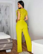 Lace Patchwork Sleeveless Sport Jumpsuit OSM-4476