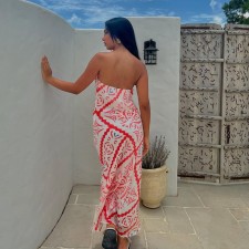 Print Loose Tube Tops Maxi Dress GPBY-934