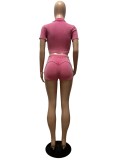 Fashion Casual Short Sleeve Shorts Suit CM-9523