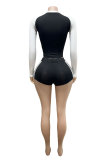 Letter Print Sport Two Piece Shorts Set GFCF-1346