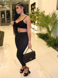 Solid Color Sling Vest And Pants 2 Piece Set GFCF-1353