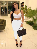 Solid Color Sling Vest And Pants 2 Piece Set GFCF-1353