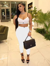 Solid Color Sling Vest And Pants 2 Piece Set GFCF-1353