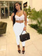 Solid Color Sling Vest And Pants 2 Piece Set GFCF-1353