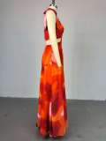 Print Tie Up Sleevleless Maxi Dress GCNE-HK72112