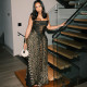 Leopard Print Sexy Slim Sling Maxi Dress GZJQ-K25D65829