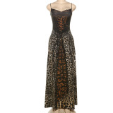 Leopard Print Sexy Slim Sling Maxi Dress GZJQ-K25D65829