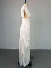 Pleated V-neck Bat-sleeve Maxi Dress GCNE-HK72168