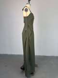 V Neck Halterneck Wide Leg Jumpsuit GCNE-HK72347
