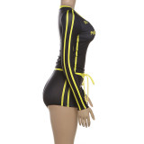 Fashion Printed Sexy V-Neck Long Sleeve Shorts Suit GZJQ-K24S56255