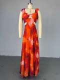 Print Tie Up Sleevleless Maxi Dress GCNE-HK72112