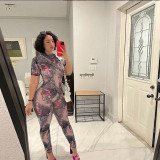 Mesh Print Backless Slim Jumpsuit GZJQ-K25Q66400