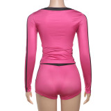Fashion Printed Sexy V-Neck Long Sleeve Shorts Suit GZJQ-K24S56255
